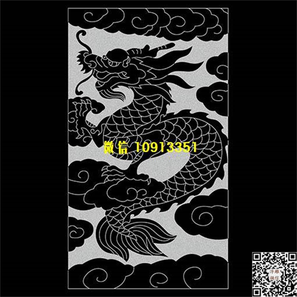 精雕图125龙墓碑板精雕图线雕图线条图单线铣底图_电脑雕刻plt文泰矢量图精雕图浮雕图